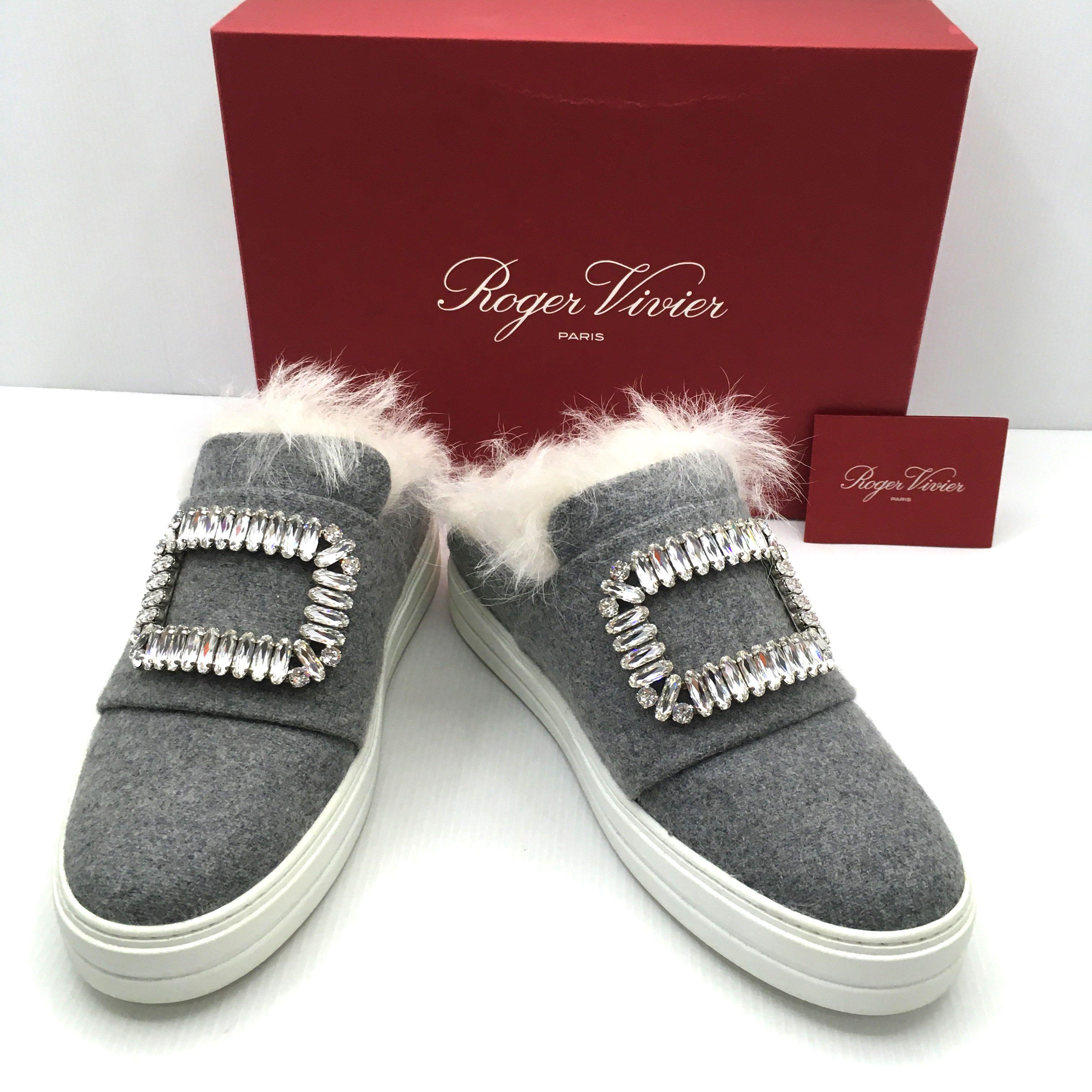 fur slip ons