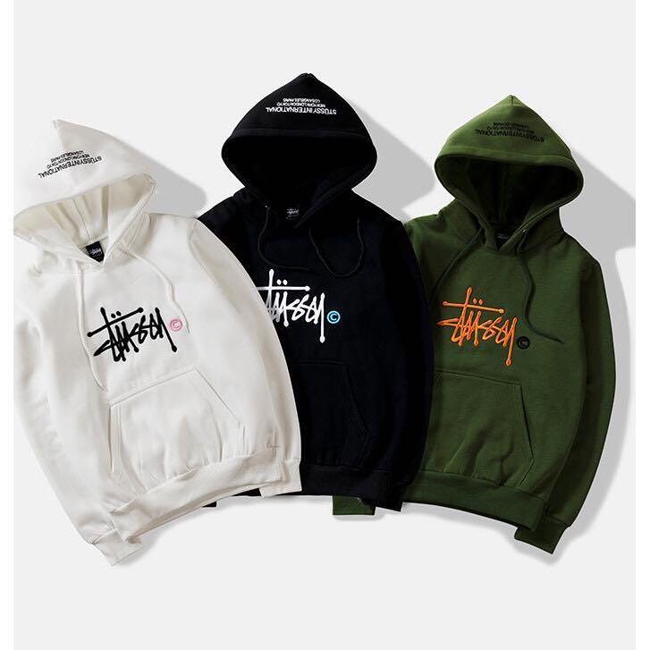 stussy hoodie cream
