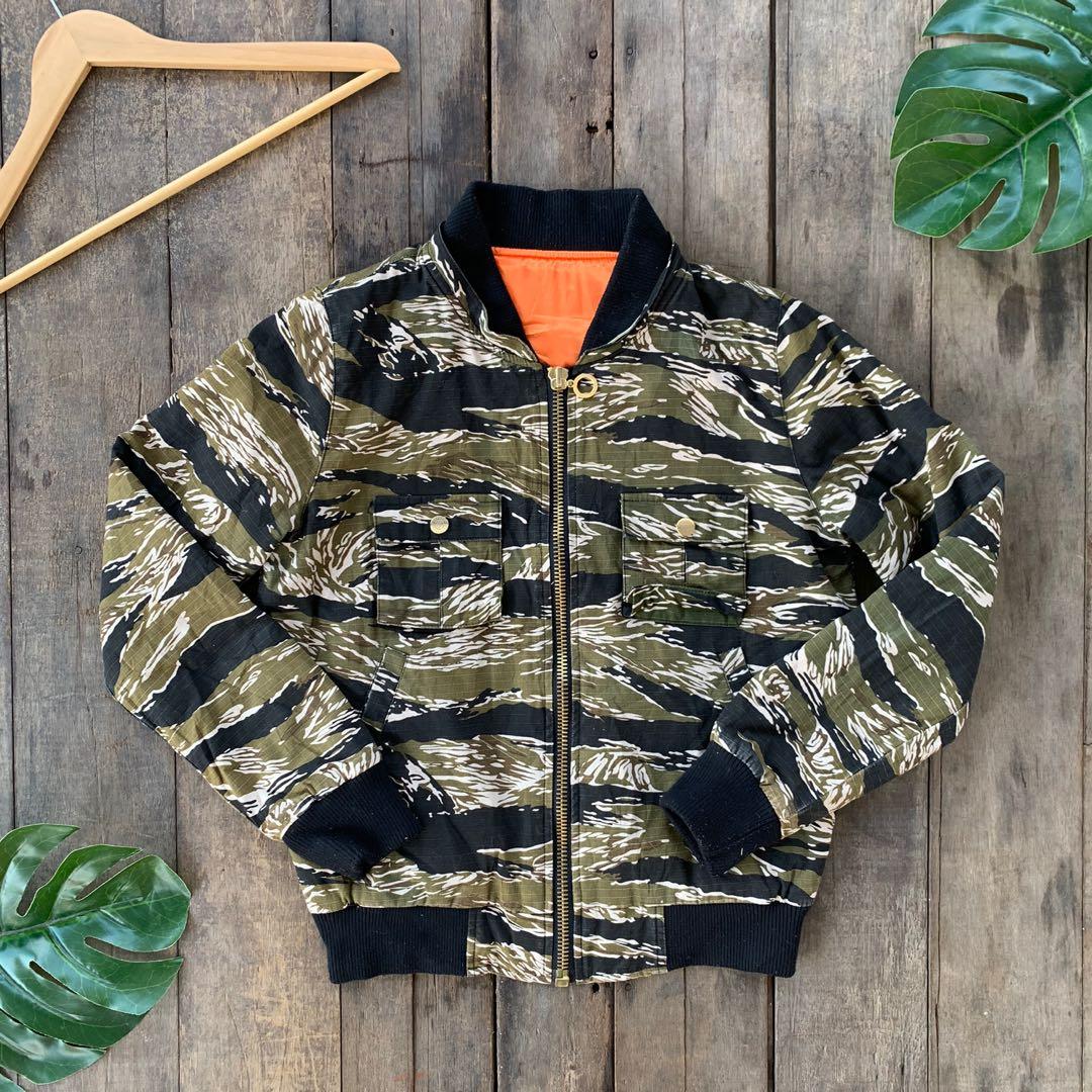 Tiger stripe bomber deals jacket