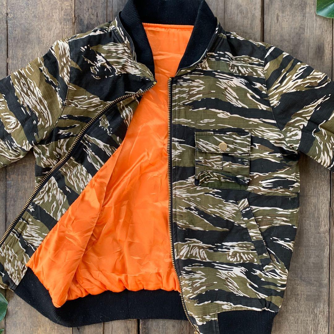 Tiger stripe top bomber jacket
