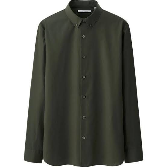 Uniqlo army green long sleeve Button 