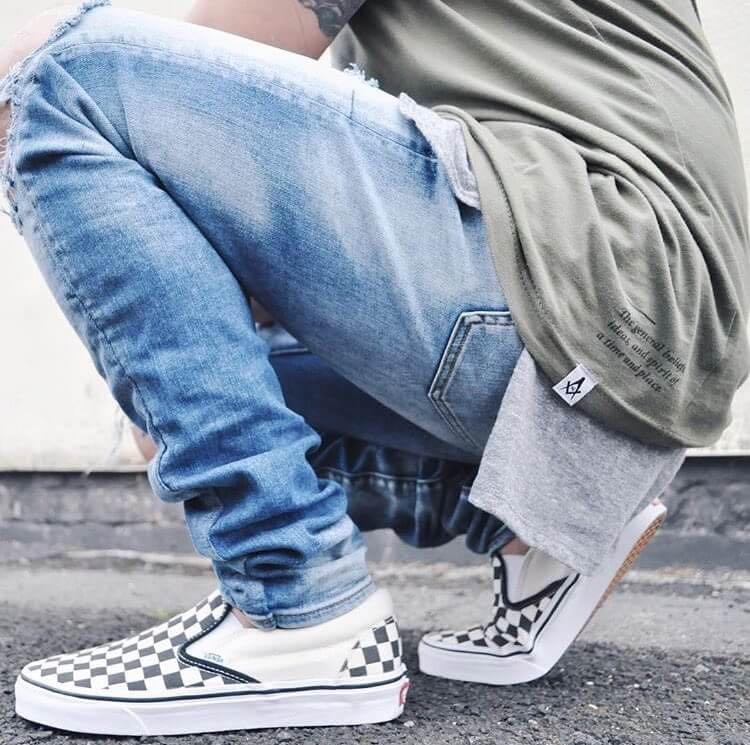 Vans Checkerboard Slip On Authentic Men s Fashion Footwear
