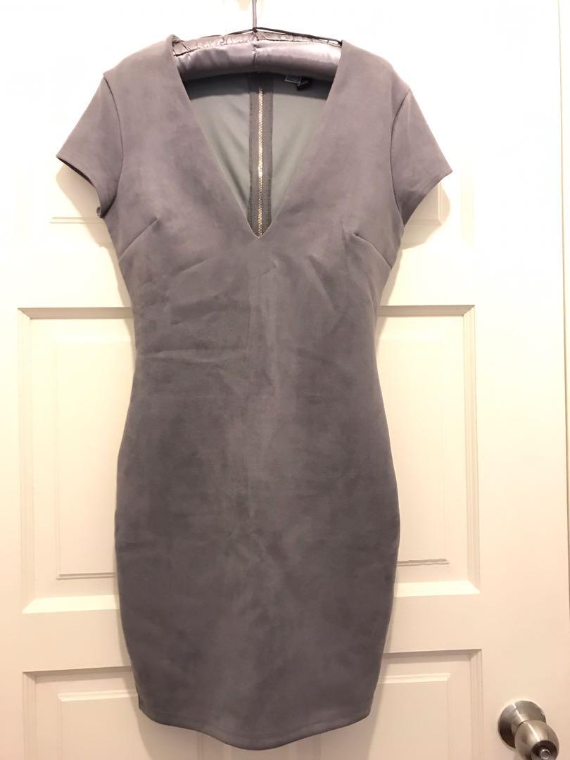 low cut short black dress