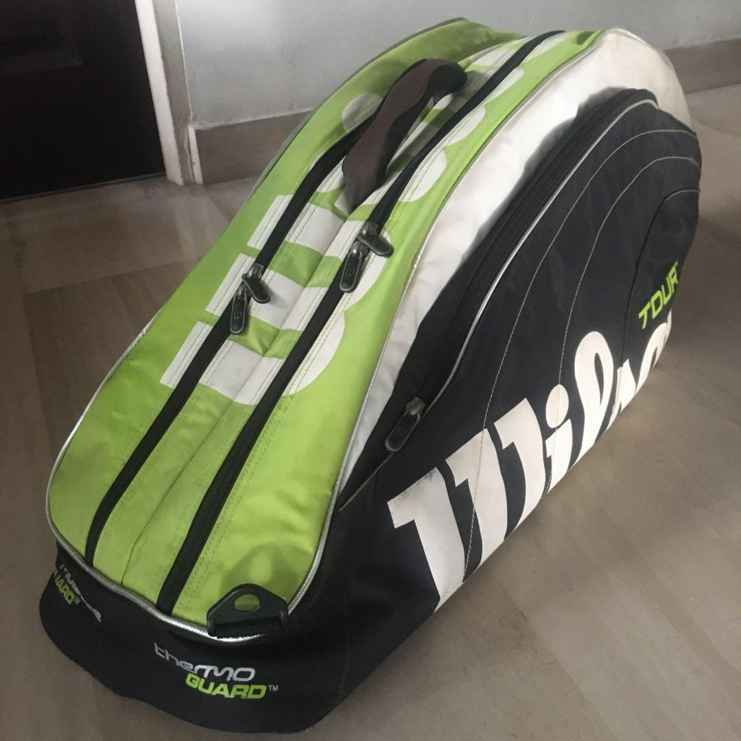 Wilson Super Tour Bag with THERMO GUARD Protect your racquet from harsh weather Tennis Bag Backpack 3 Slots US Open Grand Slam title