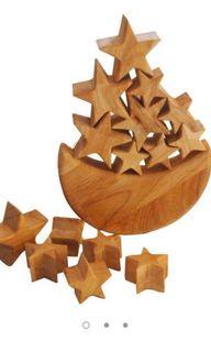 Wooden moon and stars stacker