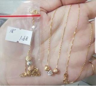 18K Saudi Gold Tricolor Necklace