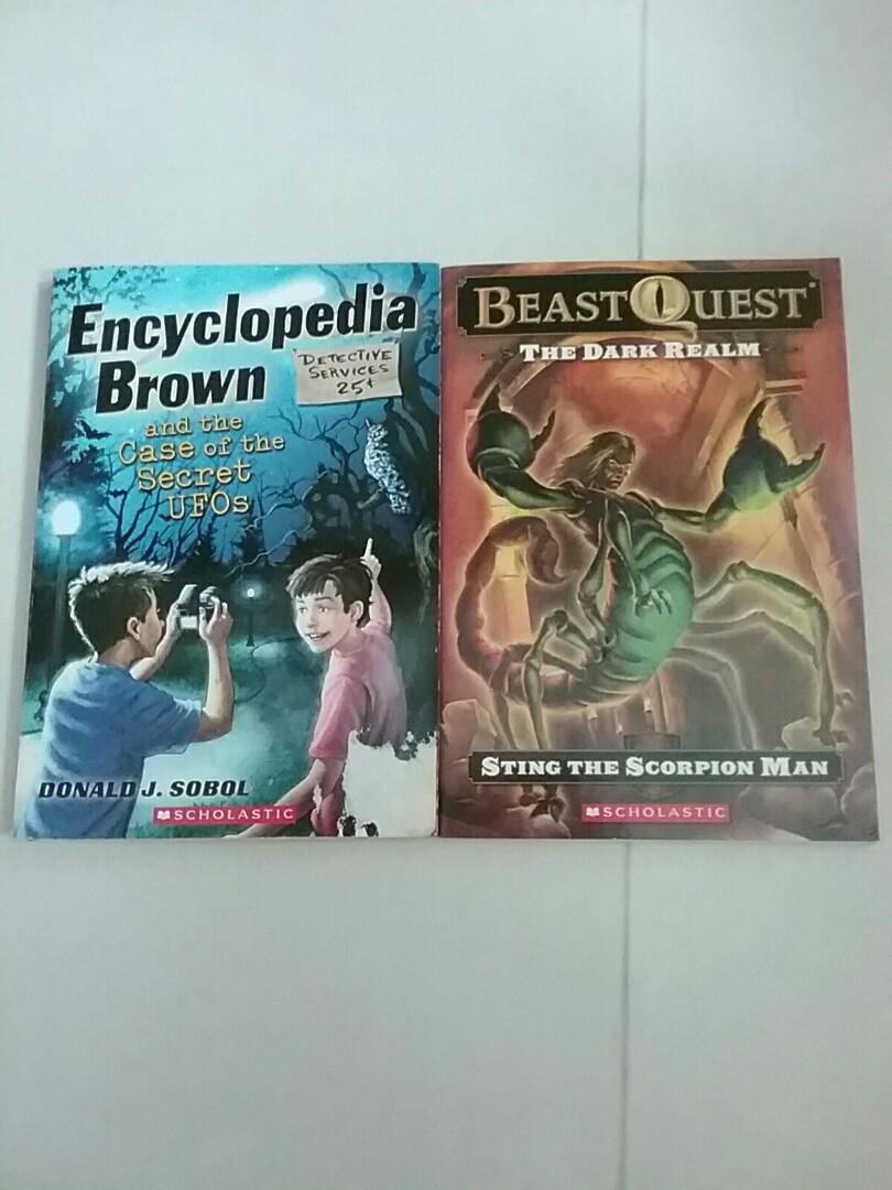 英文故事書2本encyclopedia Brown And The Secret Case Of Ufo By Donald J Sobol Beast Quest The Dark Realm Sting The Scorpion Man Scholastic Books 英文書2本 正版 無寫過字 2本 15 1本 書本
