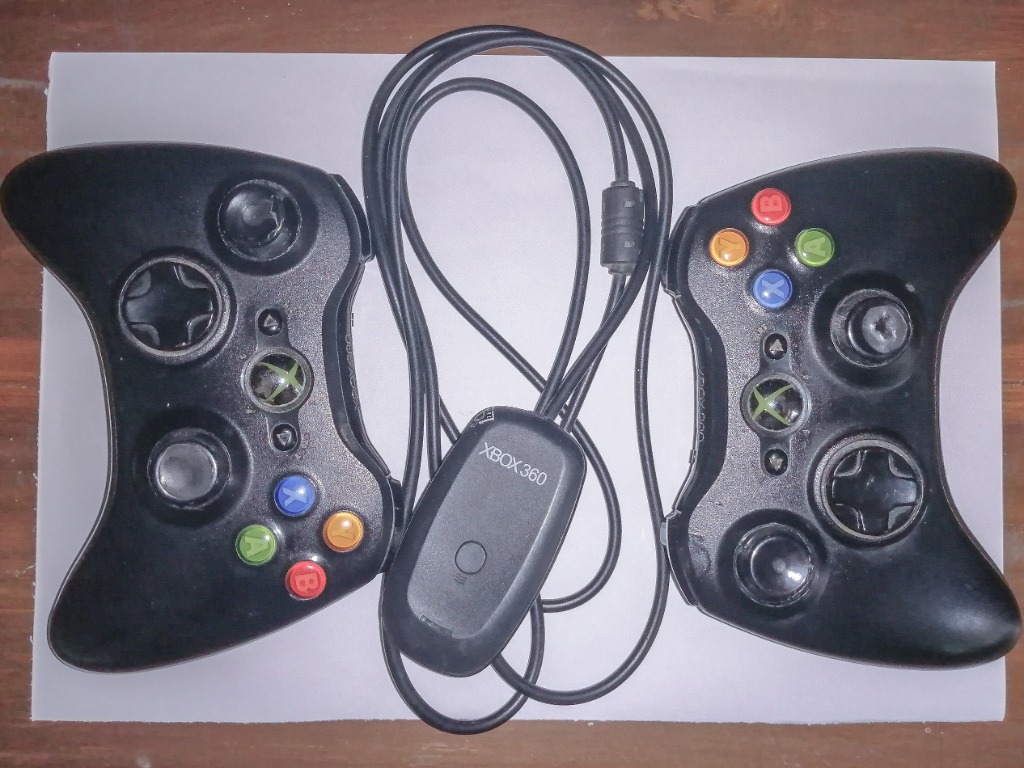 2 Pcs Stik Xbox 360 Controller Wireles plus Bluetooth Receiver, Video
