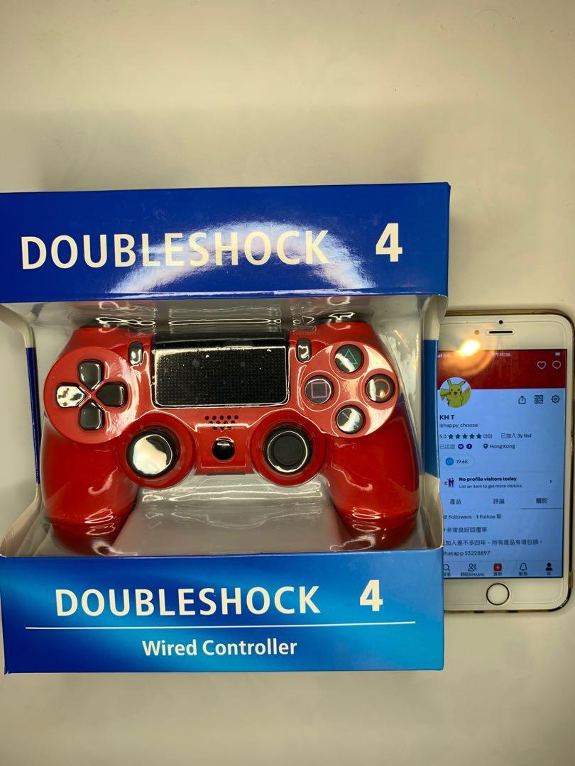 包郵現貨 Ps4有線手制pc Steam Wire Controller 紅色 中通快遞自取點 遊戲機 遊戲機裝飾配件 手掣 Carousell