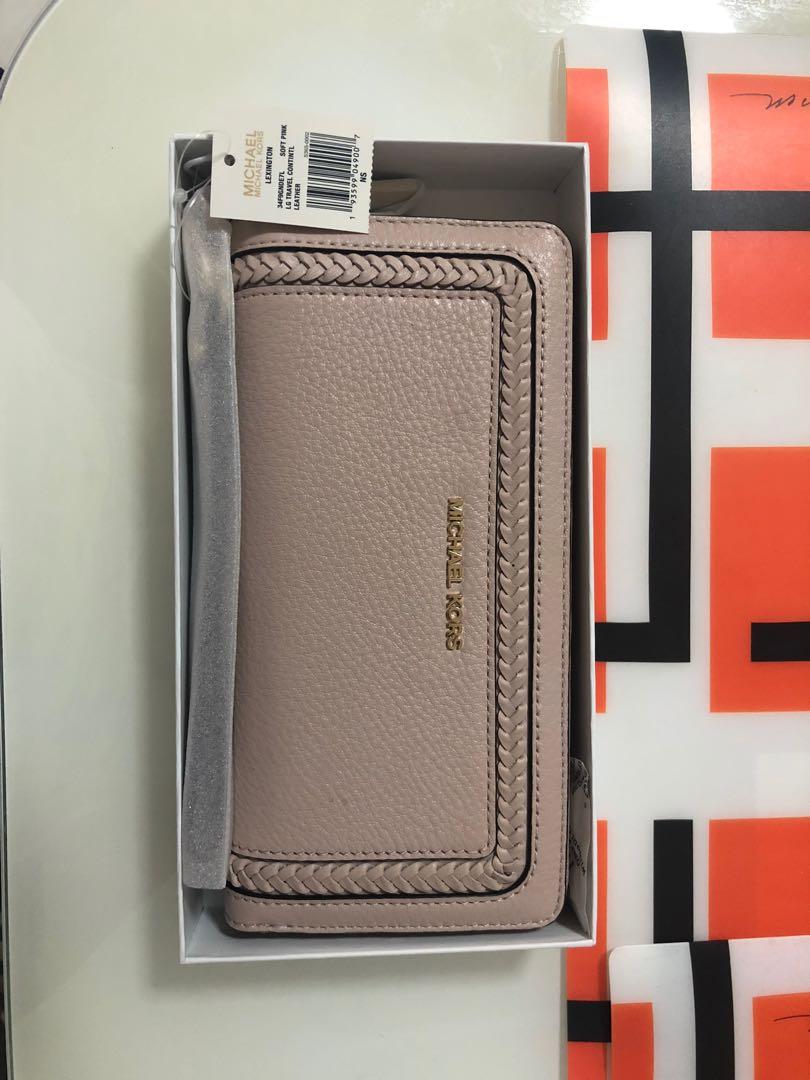 Michael kors lexington large pebbled leather continental store wristlet