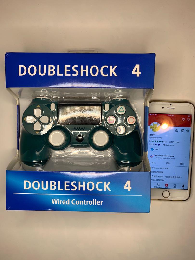 現貨 Ps4有線手制 Pc Steam Wire Controller 平臺有線手制白綠色 電子遊戲 遊戲機配件 手掣 Carousell