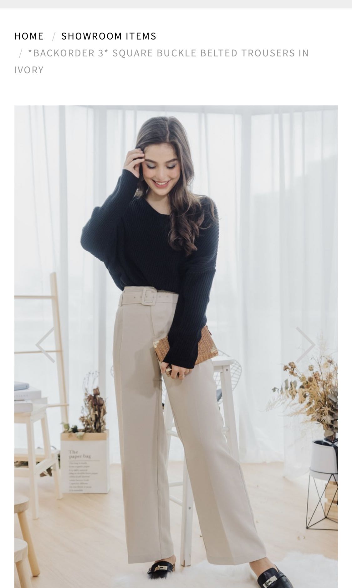 ACW Square buckle belted trousers in 