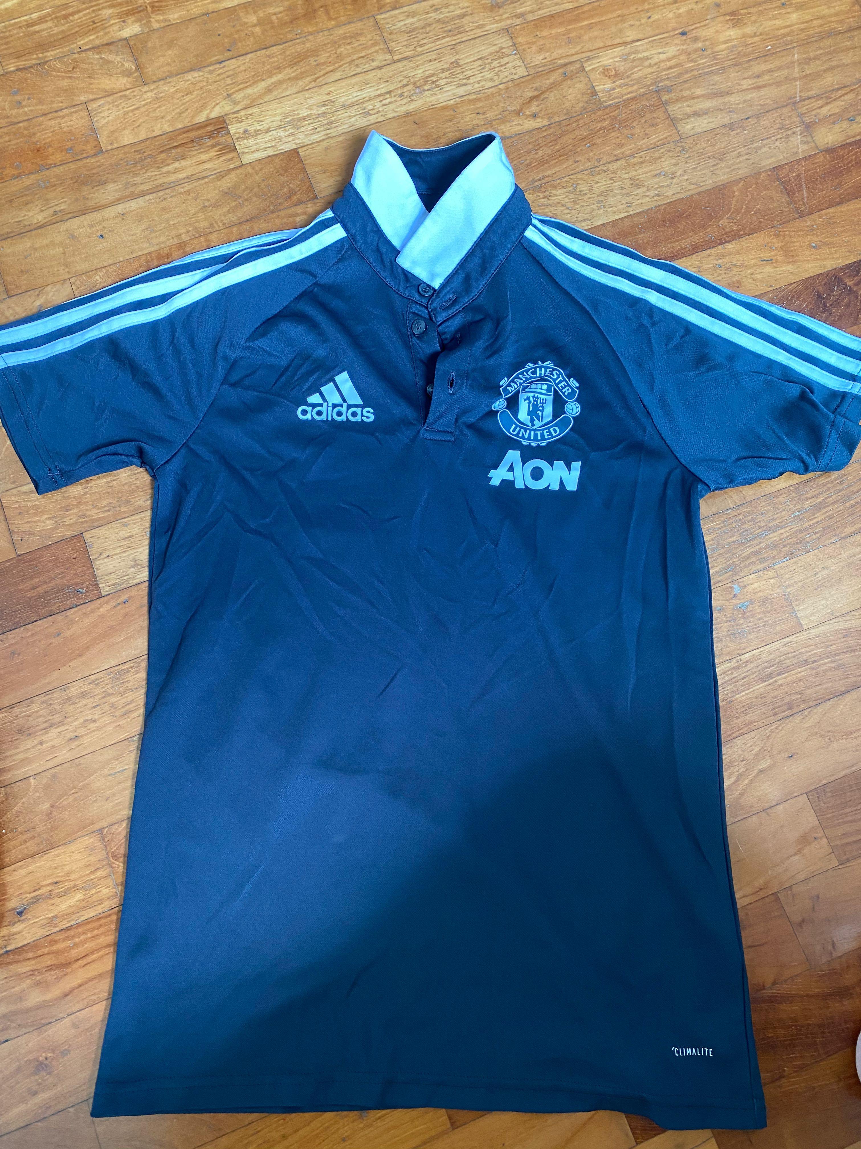 Adidas Manchester United Grey Polo Size Xs Sports Sports Apparel On Carousell