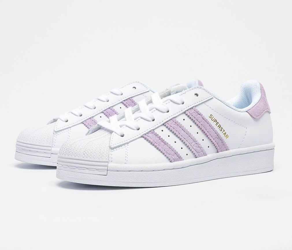 white and lavender adidas