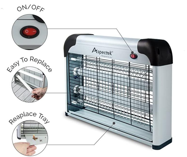 Aspectek Powerful 20W Electronic Indoor Insect Killer, Bug Zapper, Fly