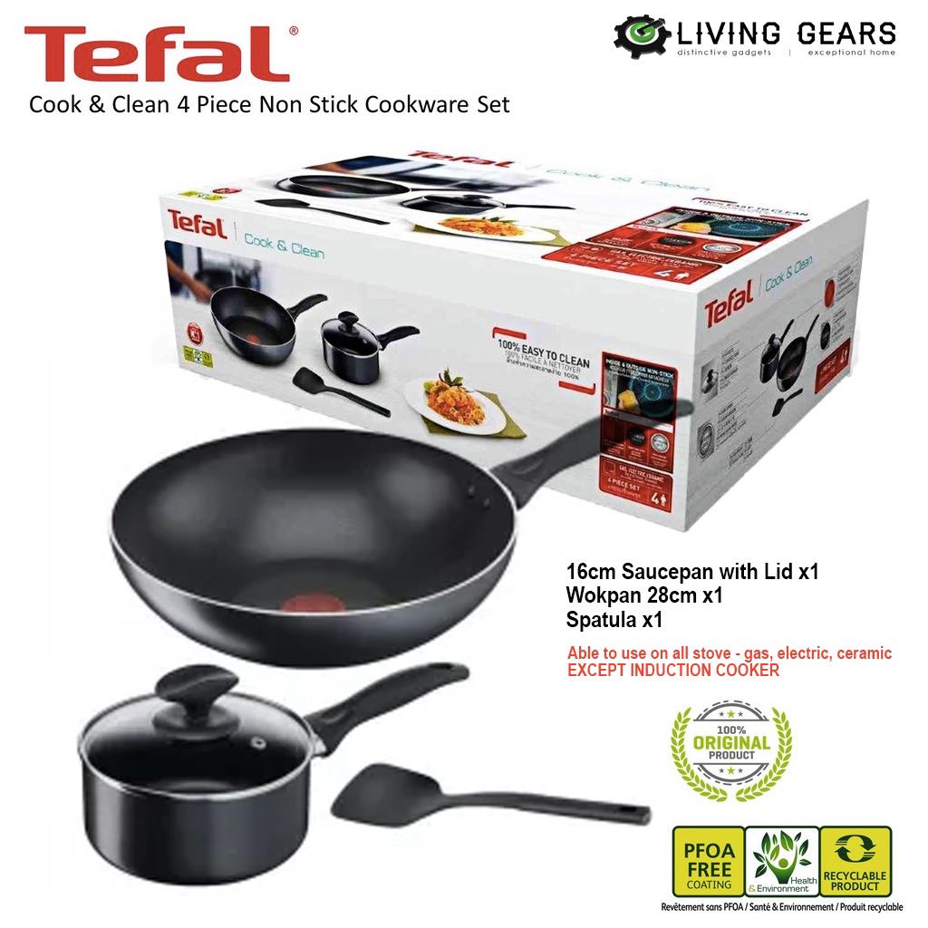 Authentic 4in1 Tefal Cook Clean Non Stick Cookware Set
