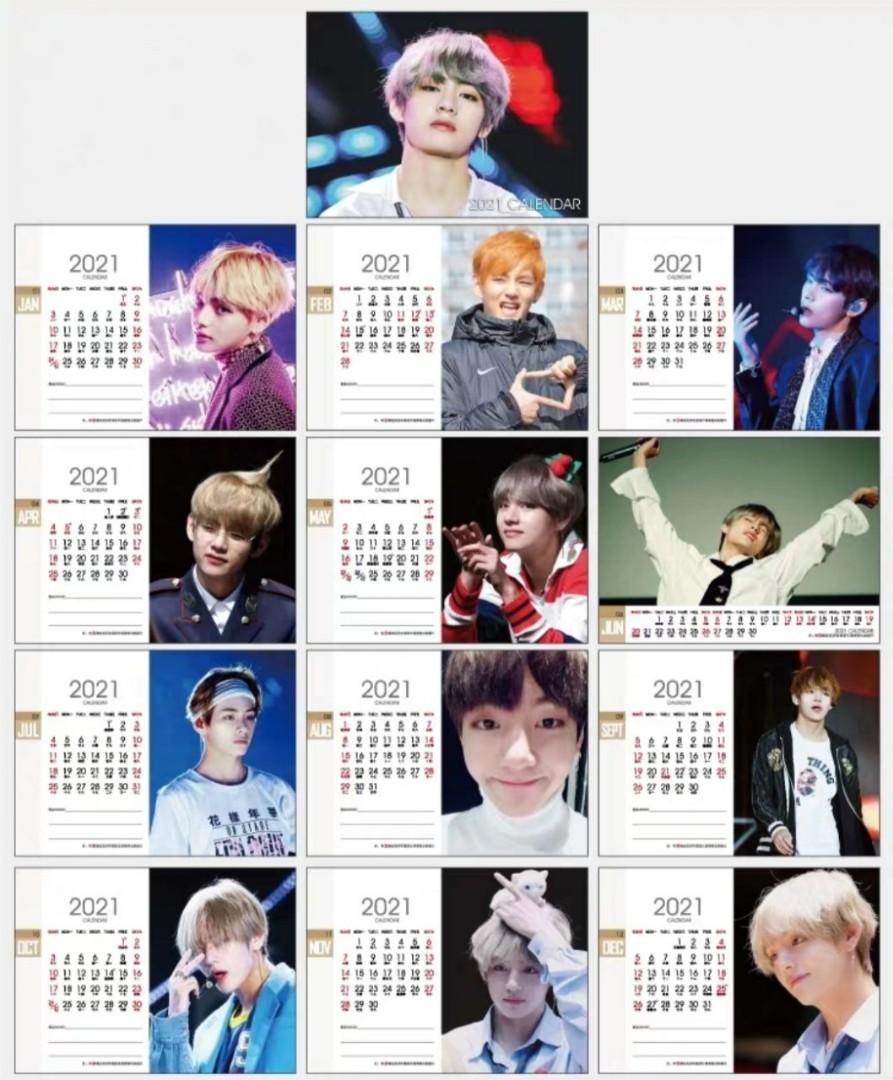 Bts V 2021 Calendar Entertainment K Wave On Carousell kalender 2021 versi kpop
