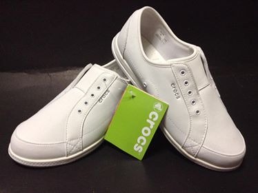 Crocs white store nursing shoes