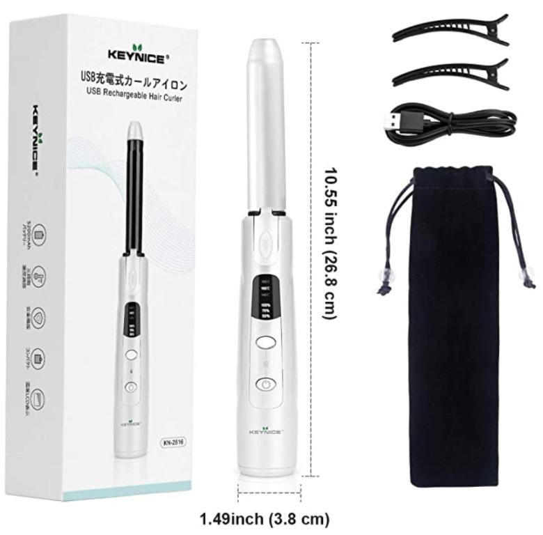 Curling Irons Cordless KEYNICE Hair Curling Tongs 5200mAh Battery Powered Lasting Use Rechargeable USB Hair Curlers Travel Hair Curling Irons Portable Curling Wands Heat up Quickly Auto Shut off Beaut...