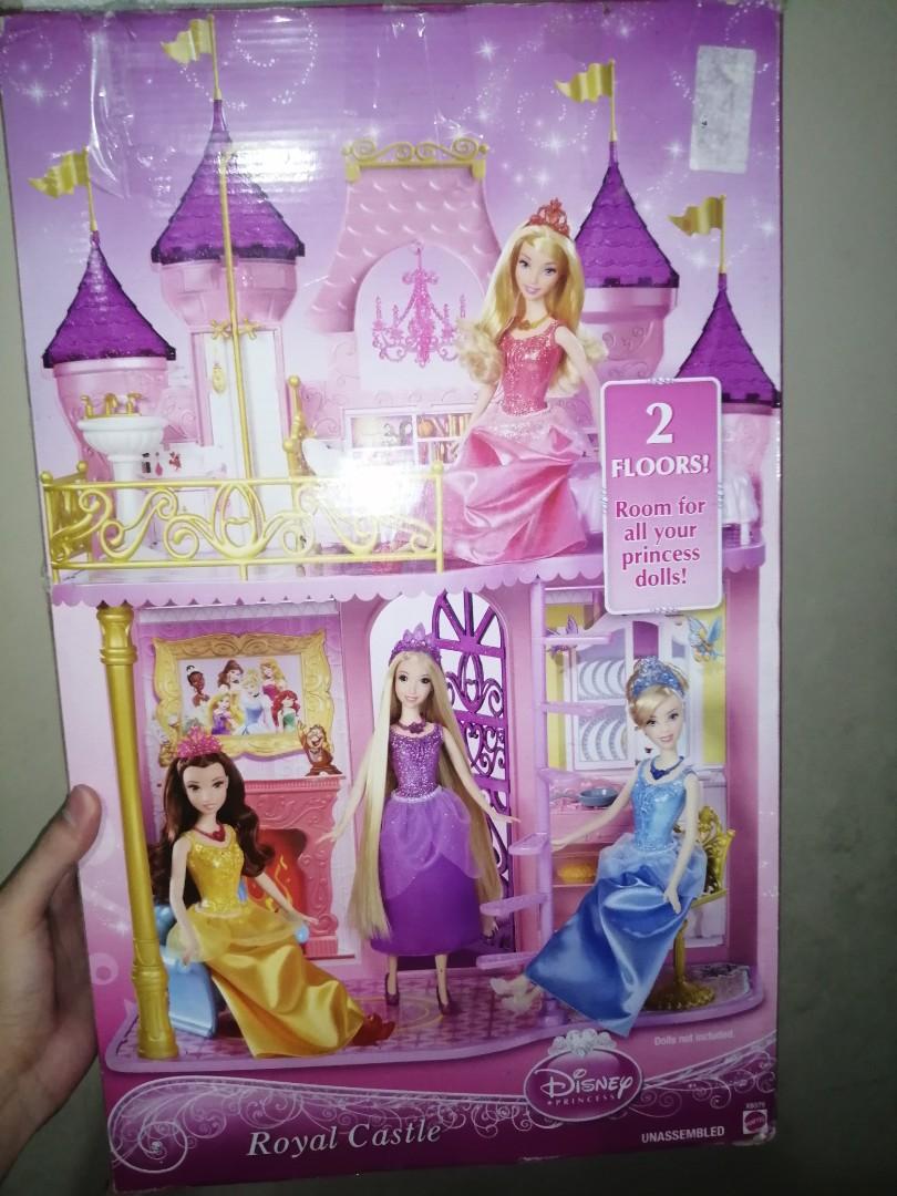 Princess barbie doll pink royal sales castle