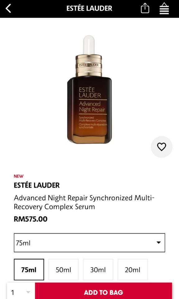 kandungan estee lauder advanced night repair