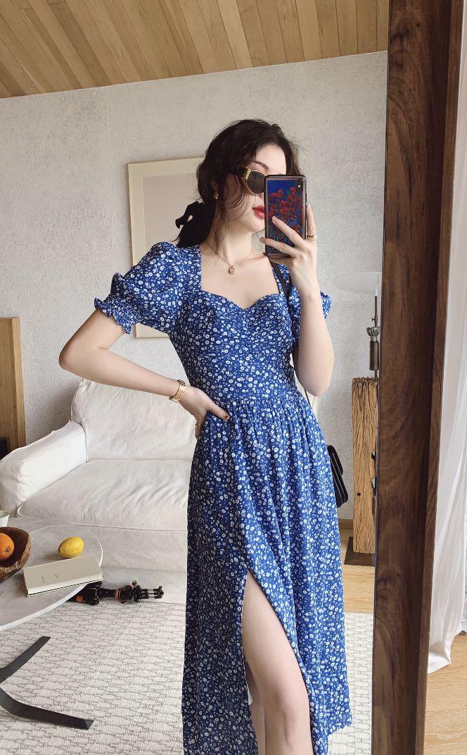 Floral Summer Maxi Dress with Puffy