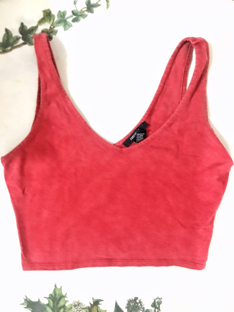 forever 21 red crop top