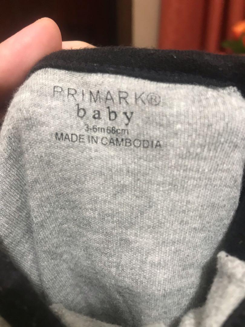 Frogsuit / Sleep suit dor boys Primark (Category: Babies & Kids Fashion) located in Cebu City. Submitted by little_cherry (Listing ID 1026937982, Image 2). Description: Preloved nice in actual. Size on tag 3-6months .