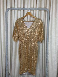 all gold sequin dress