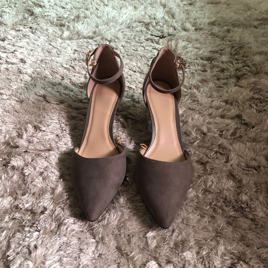 gray kitten heels