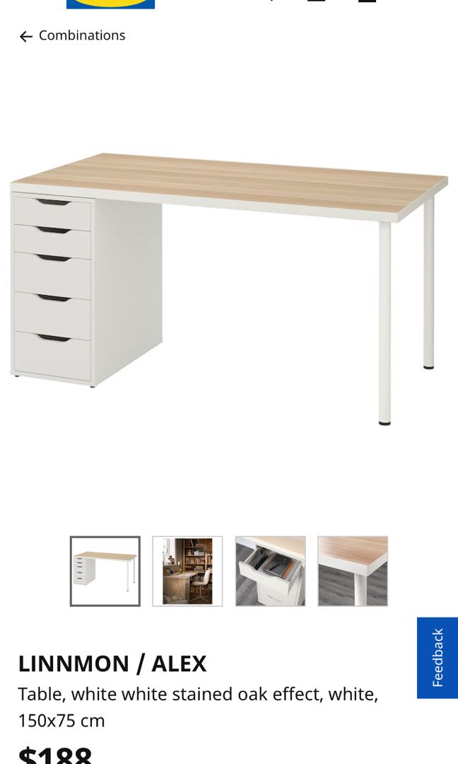 IKEA Table with drawers, Furniture & Home Living, Furniture, Tables