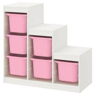 Ikea Trofast Storage with 6 storage boxes
