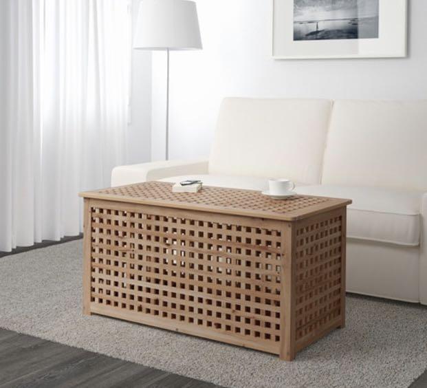 Ikea Wooden Storage Table Home Furniture Home Decor On Carousell