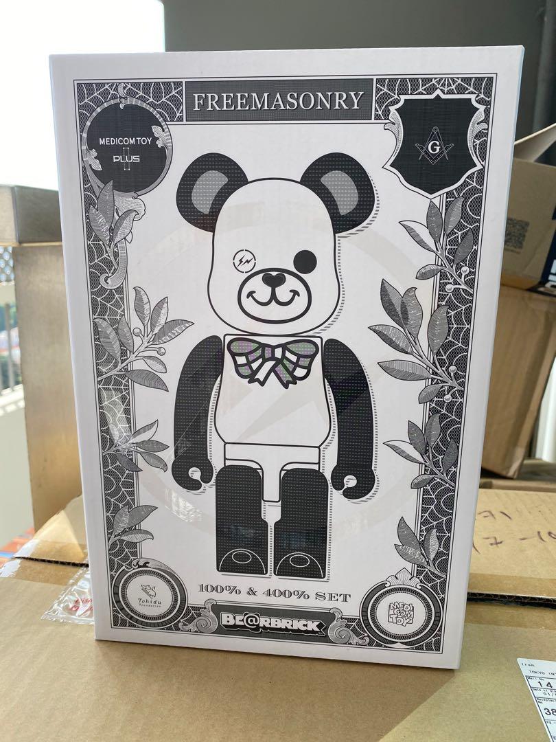 BE@RBRICK FREEMASONRY fragment 100％400%白 BE@RBRICK x Freemasonry