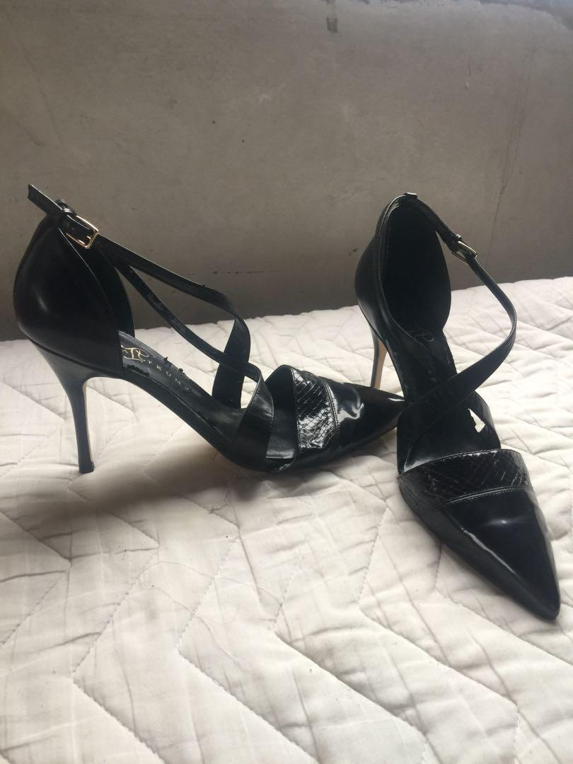 Ivanka Trump Black Cross Heels Women S Fashion Shoes Heels On Carousell
