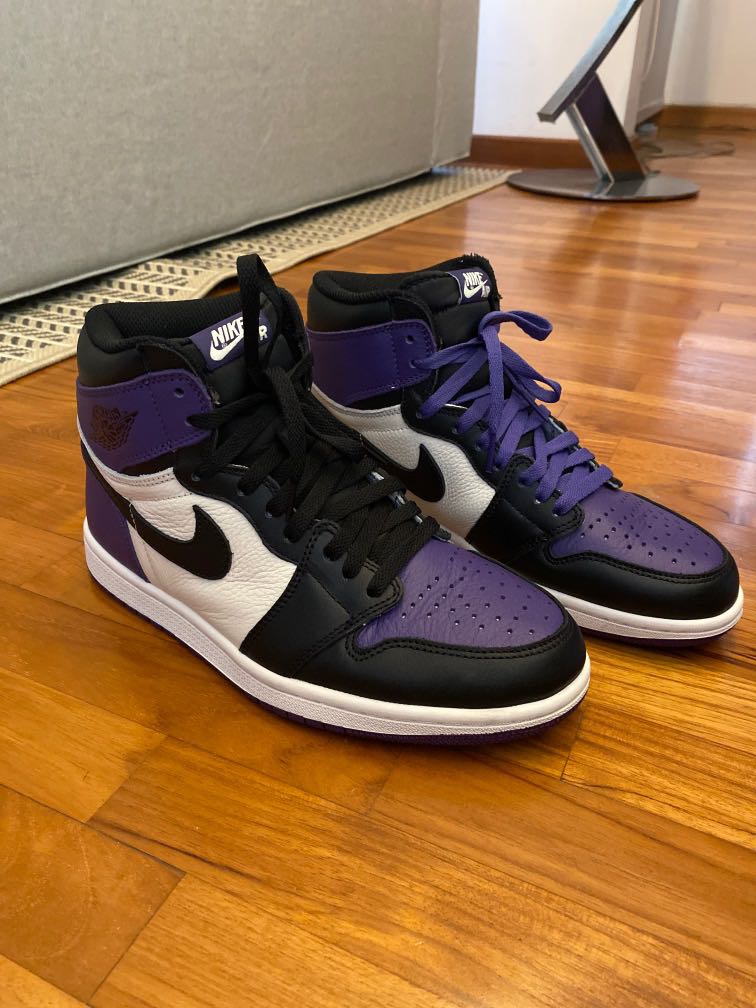 jordan 1 court purple 1.0, Men's Fashion, Footwear, Sneakers on Carousell