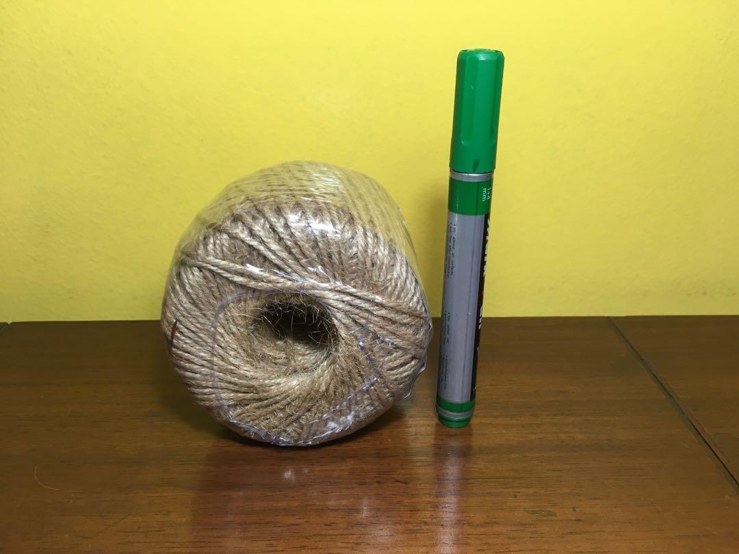 Jute String 100 meters 3ply (Category: Craft Supplies & Tools) located in Pasig City. Submitted by paisleybox (Listing ID 1026841295, Image 1). Description: Jute String AVAILABLE ON HAND P100 for 1 roll Discount for bulk order 100 meters, 3 ply, string thickness approx. 2.6- 3mm Sizes available 30 meters (2 ply)- P45 available 48 meters (2 ply)- P60 available 60 meters (2 ply)- P80 OUT OF STOCK 100 meters (1 ply)- P80 available 100 meters (3 ply)