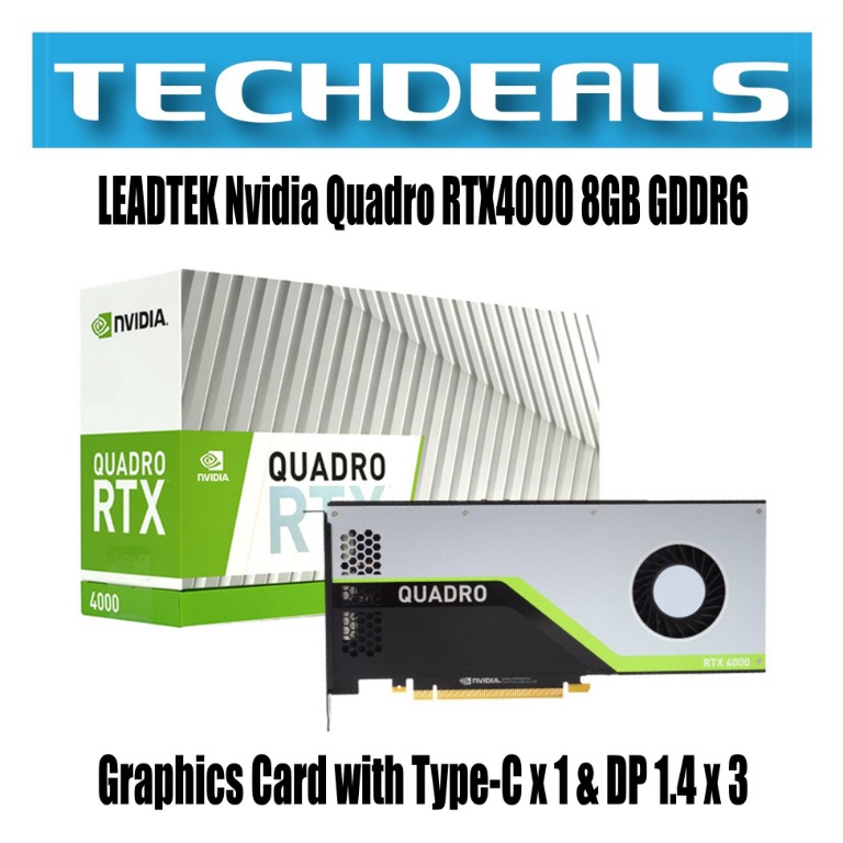 Leadtek Nvidia Quadro Rtx4000 8gb Gddr6 Graphics Card With Type C X 1 Dp 1 4 X 3 Electronics Computer Parts Accessories On Carousell