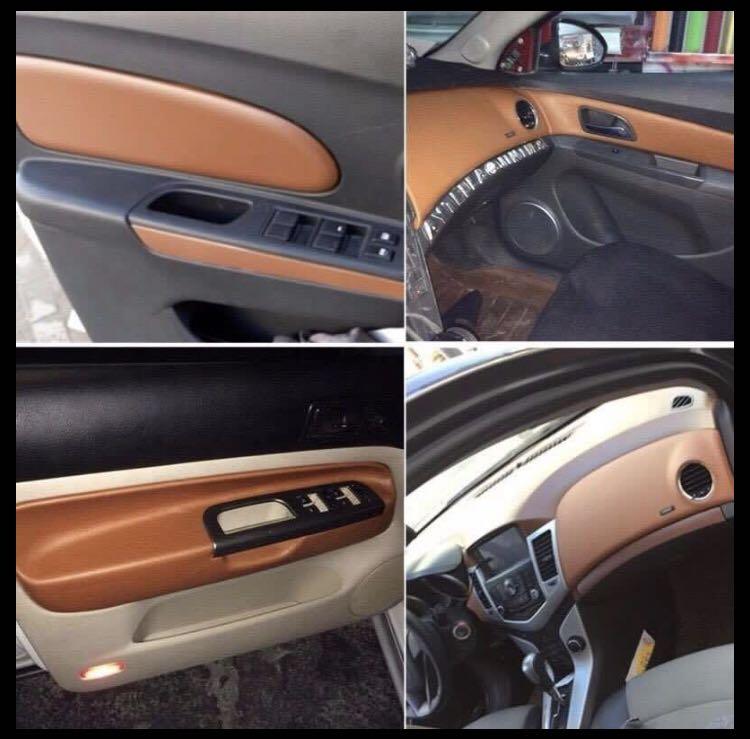 Leather Texture Car Interior Vinyl Wrap Black Brown Red, Car