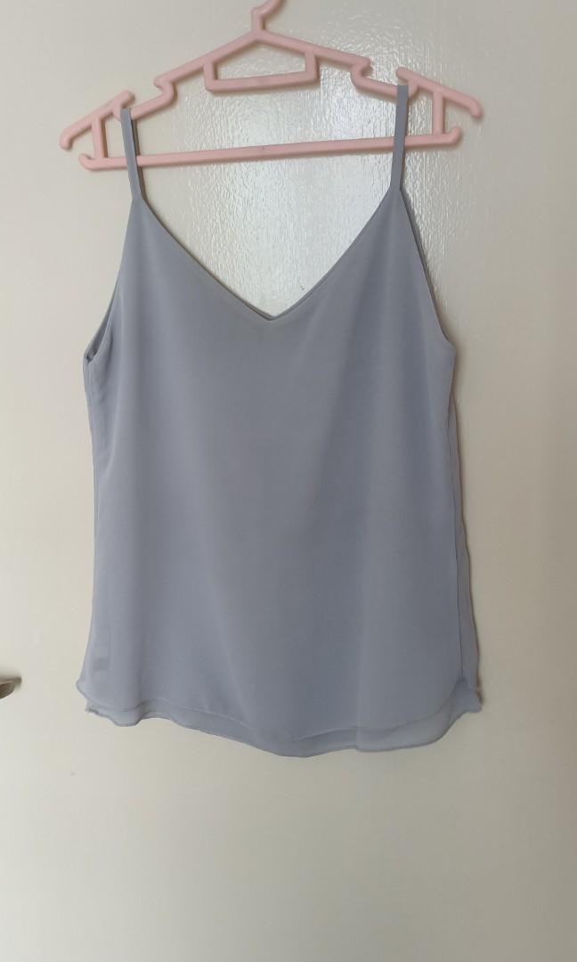 grey chiffon top
