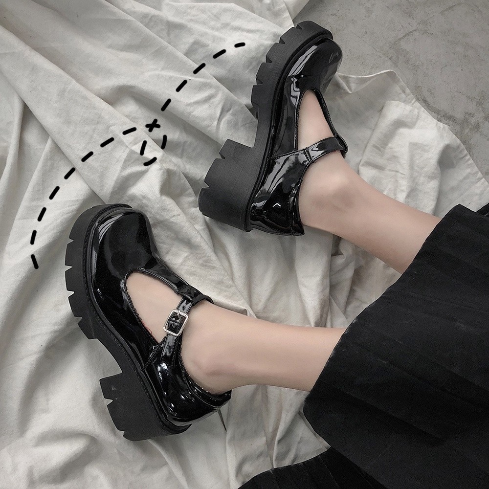 Mary Janes Glossy Platform Shoes, Women