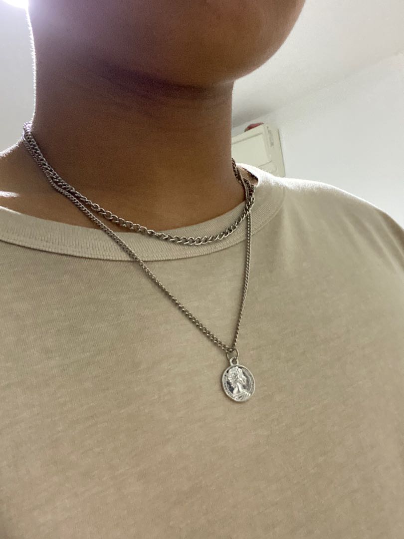 Mens double chain discount necklace