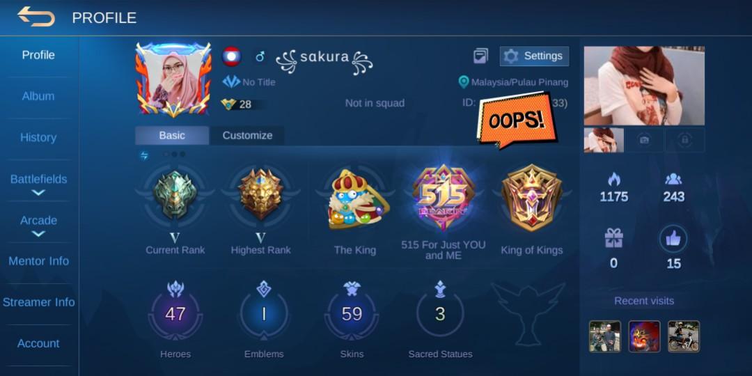 Mobile Legend Account Video Gaming Video Games On Carousell