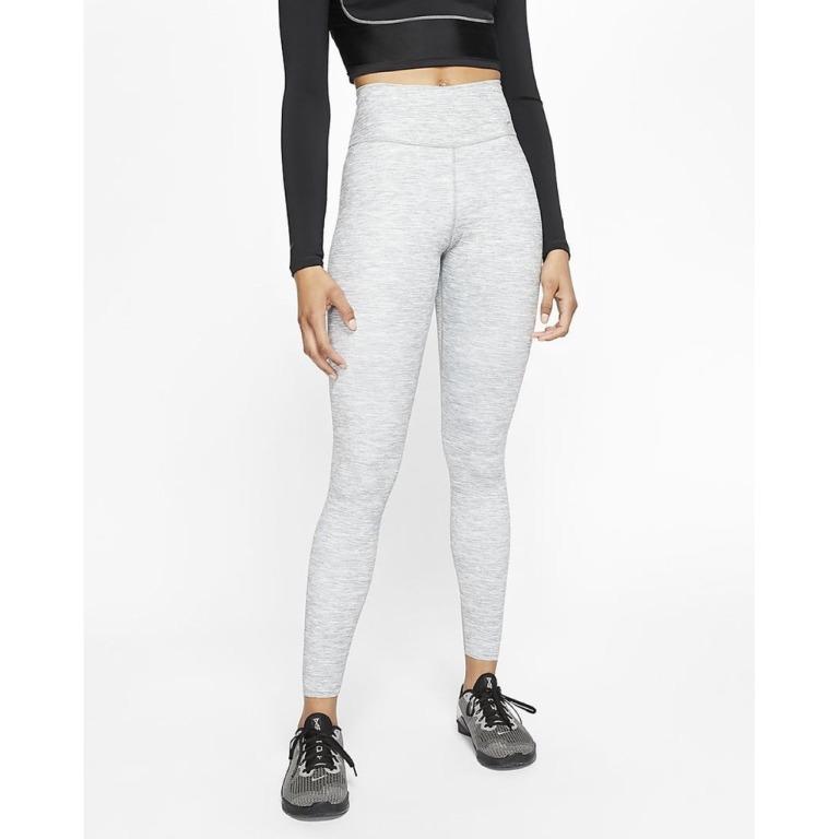 (Size XS) Nike One Luxe Women's Heathered Leggings Tights in Smoke  Grey/Clear