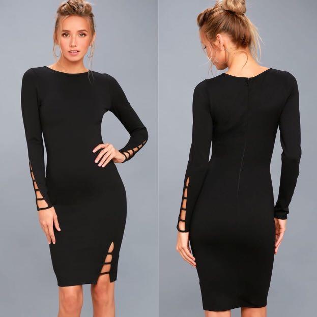 lulus black long sleeve dress