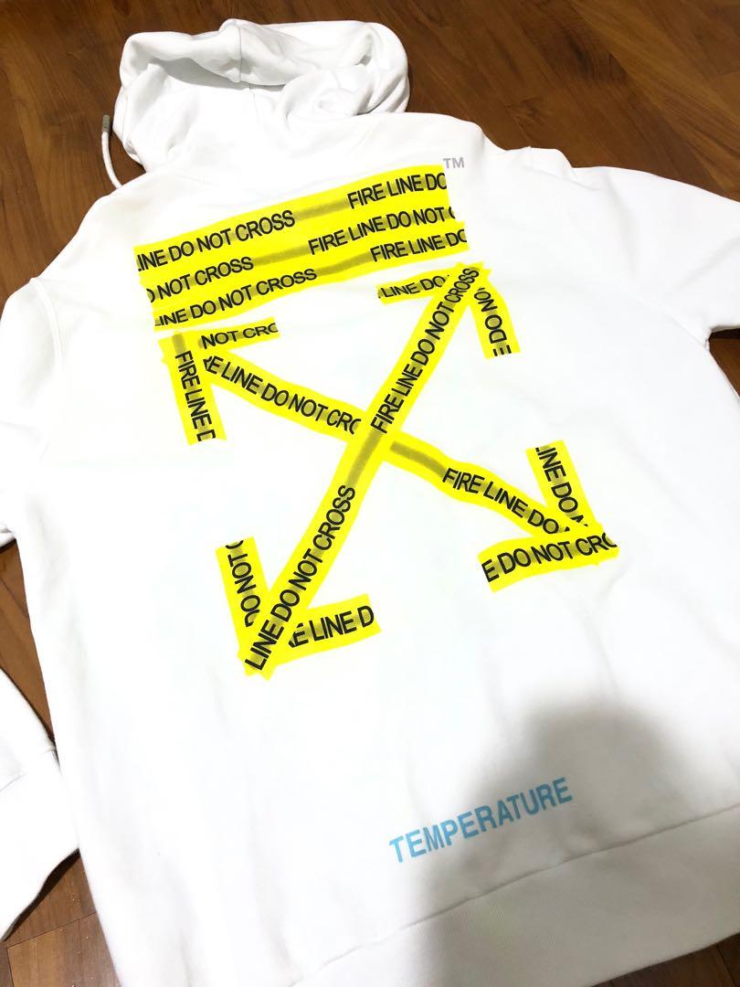 Off white firetape hoodie white