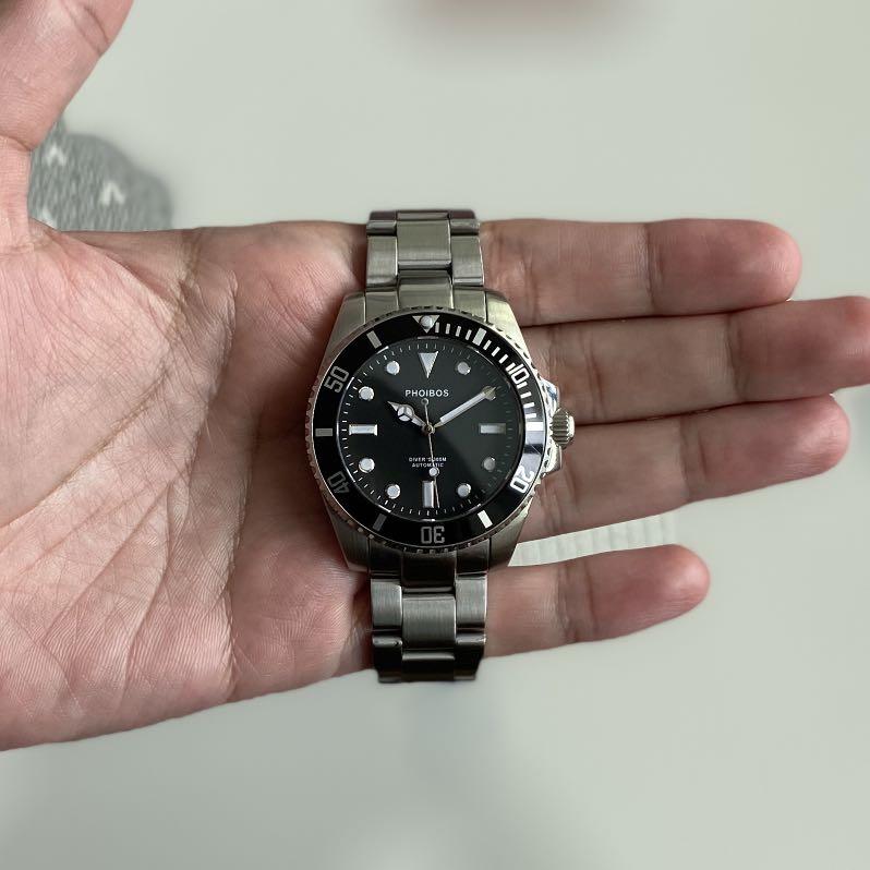 PHOIBOS PY006C Great White 300M Automatic Diver Watch Black Razer