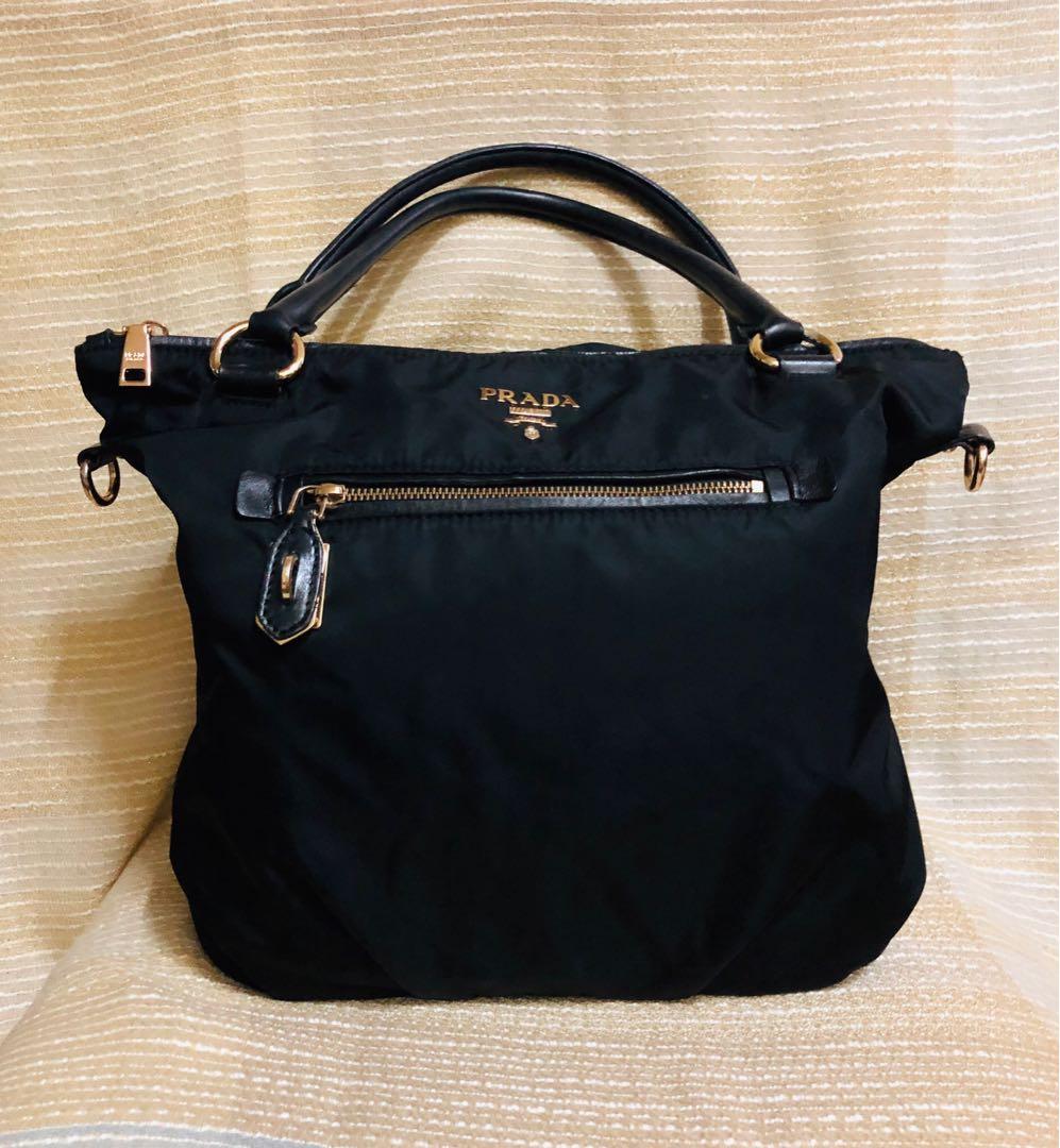 Black nylon tote bag (Category: Luxury Bags & Wallets) located in Manila. Submitted by edifier888 (Listing ID 1026819943, Image 1). Description: In very good condition size medium to large.
