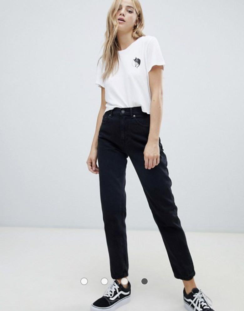 black mom jeans pull and bear