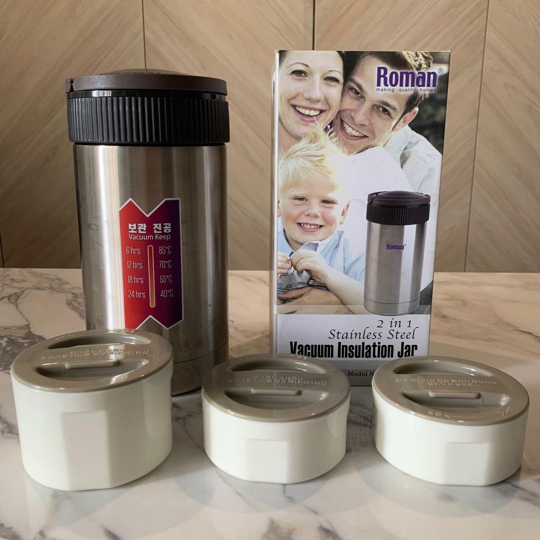 Roman 2 in 1 Vacuum Insulated Jar Flask